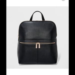 NWOT Black backpack with gold zippers from target